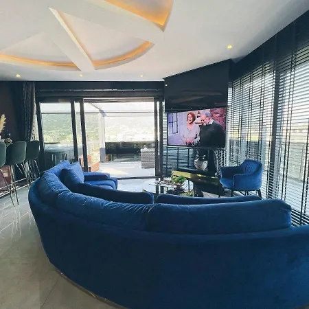 # B87 - Luxus-duplex Apartment, 12 Und 13 Stock Ueber Alanya, Whirlpool Mit Meerblick, Bar, Baeder, Terrassen, Gym, Private Tower 阿拉尼亚